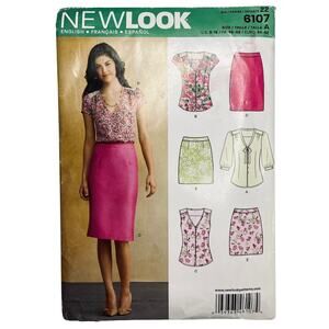 New Look 6107 Sewing Pattern by Simplicity Misses' Skirt & Top Size 8-18 Uncut